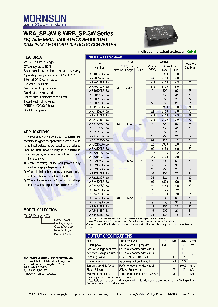 WRA0515SP-3W_4520030.PDF Datasheet