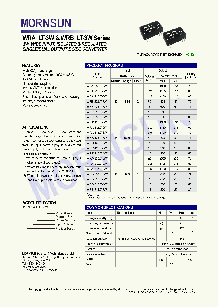 WRA2415LT-3W_4391626.PDF Datasheet