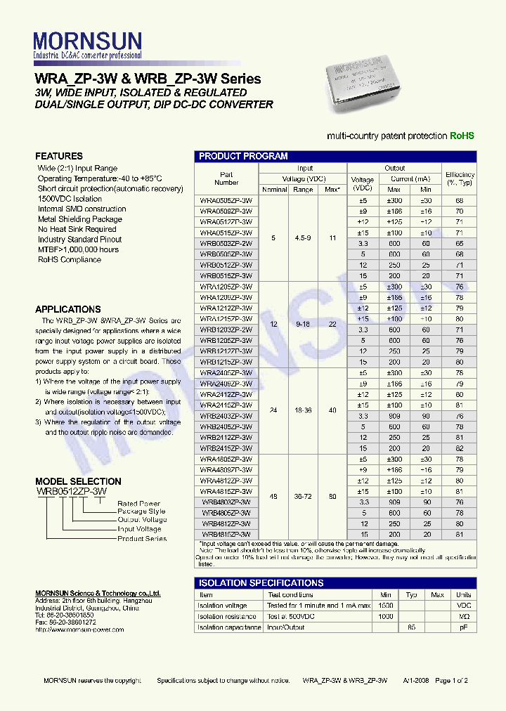 WRB0503ZP-2W_4461940.PDF Datasheet