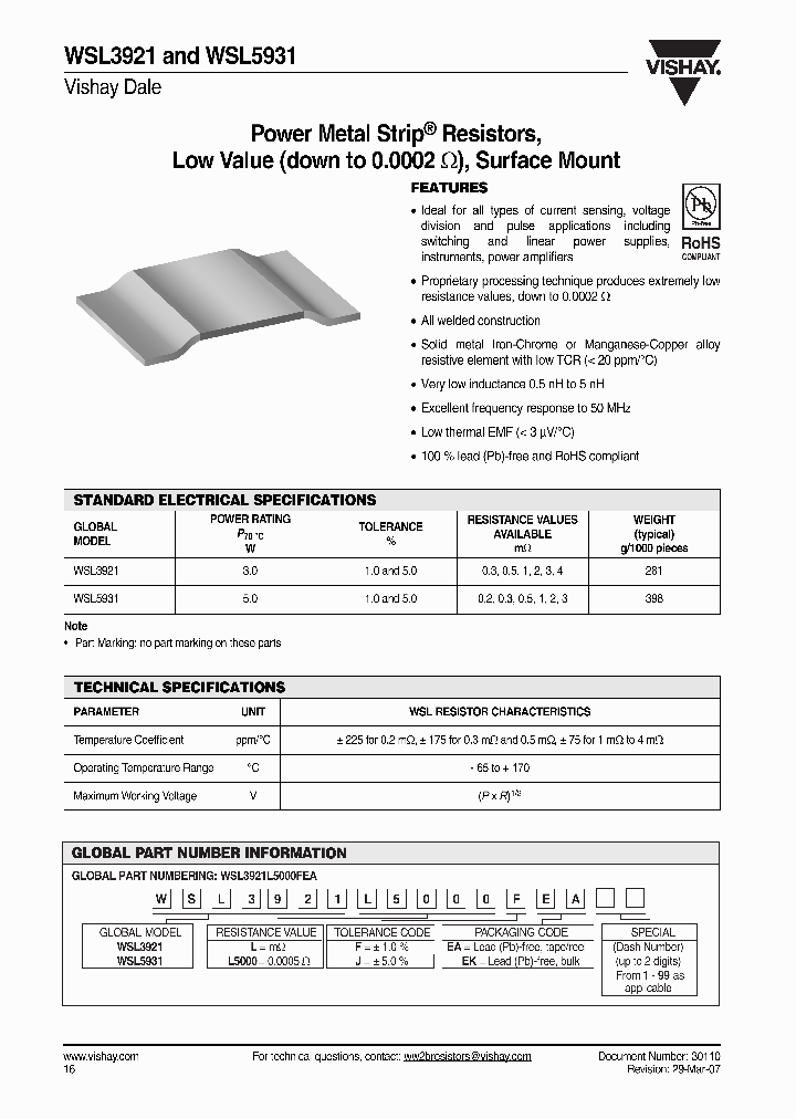 WSL3921LFEA_4254045.PDF Datasheet