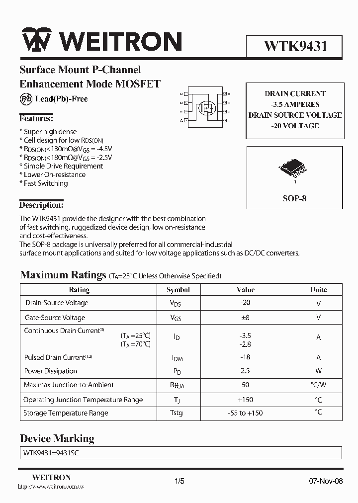 WTK9431_4600111.PDF Datasheet