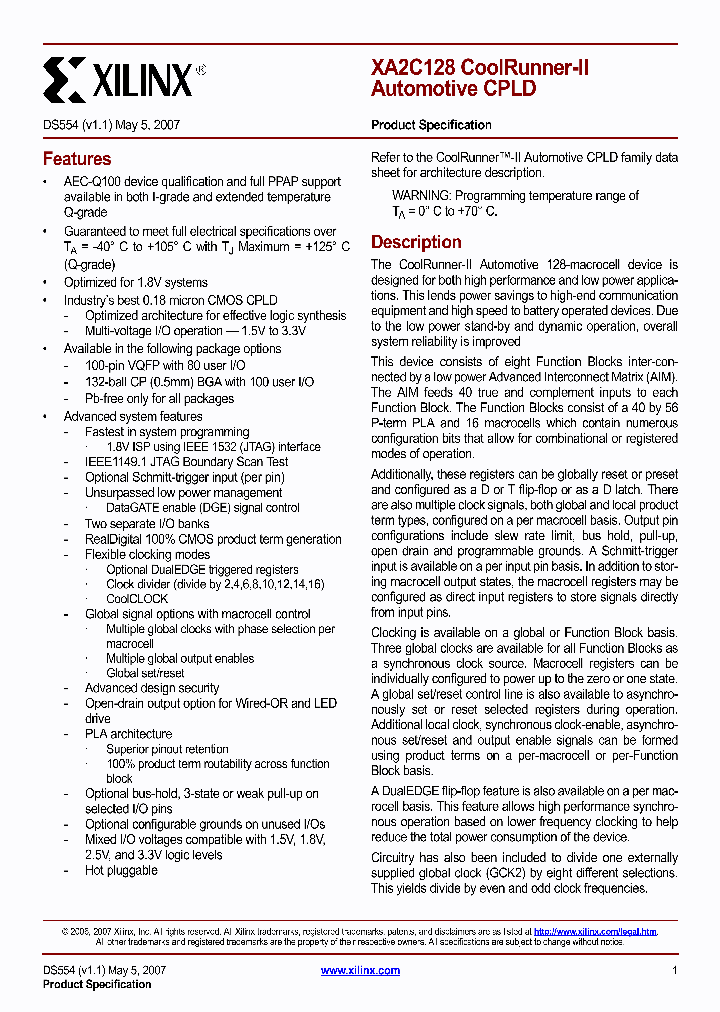 XAC2C128-8VQG100Q_4564342.PDF Datasheet