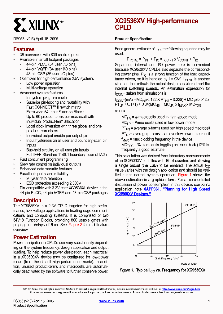 XC9536XV-5CS48C_4213299.PDF Datasheet