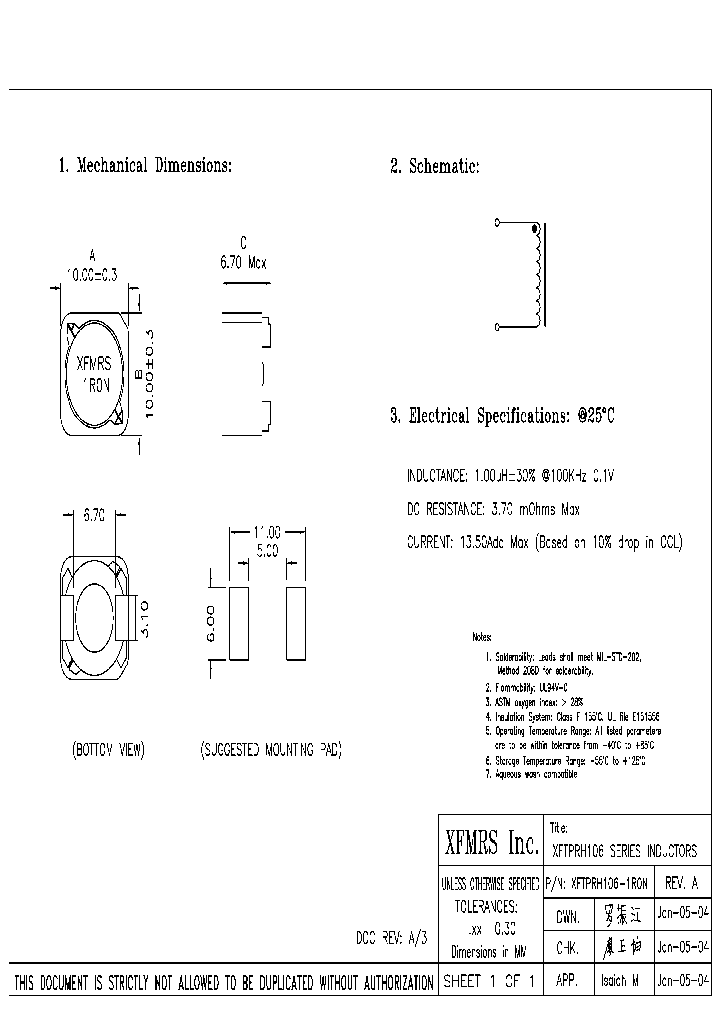 XFTPRH106-1R0N_4793362.PDF Datasheet