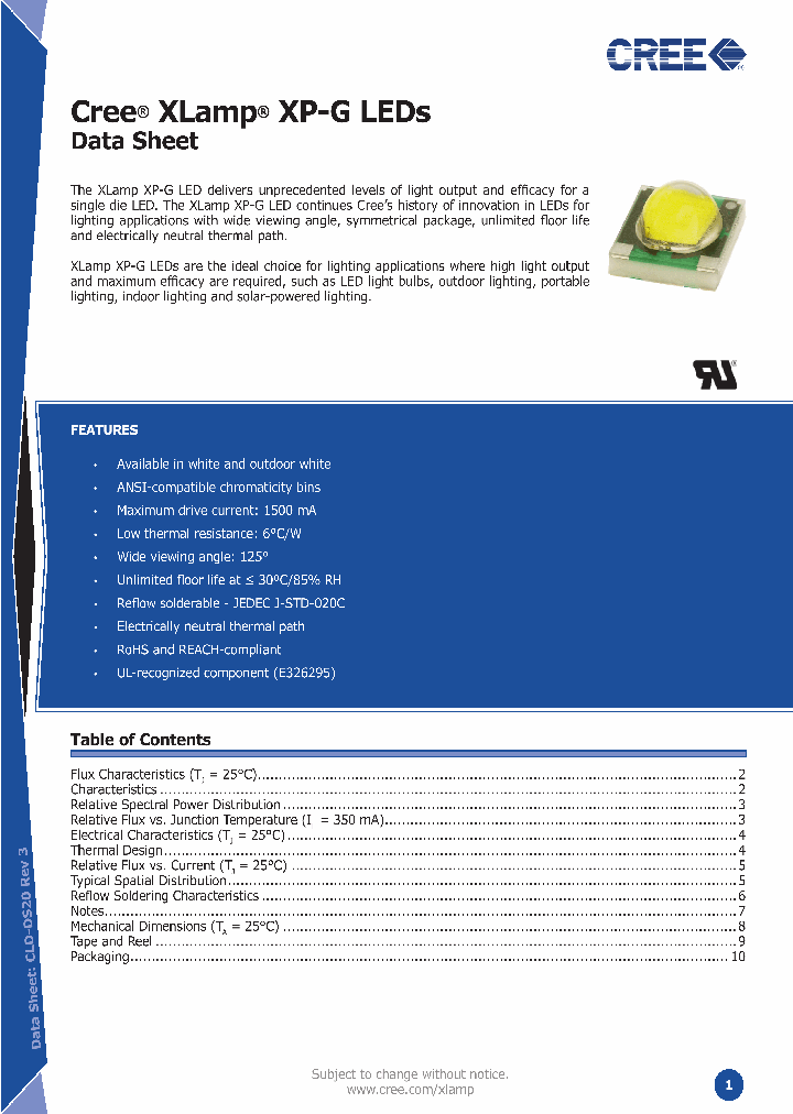 XPGWHT-L1-0000-00G51_4596265.PDF Datasheet
