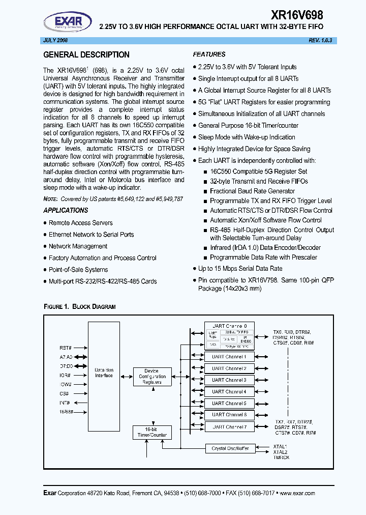 XR16V698IQ100_4652290.PDF Datasheet