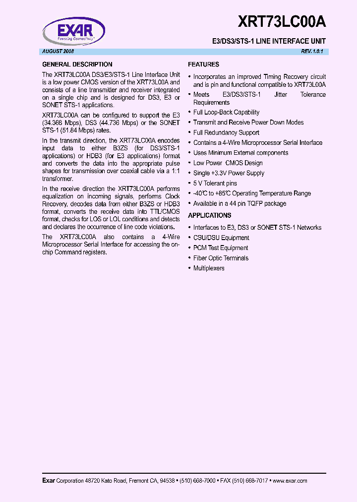 XRT73LC00A_4681783.PDF Datasheet