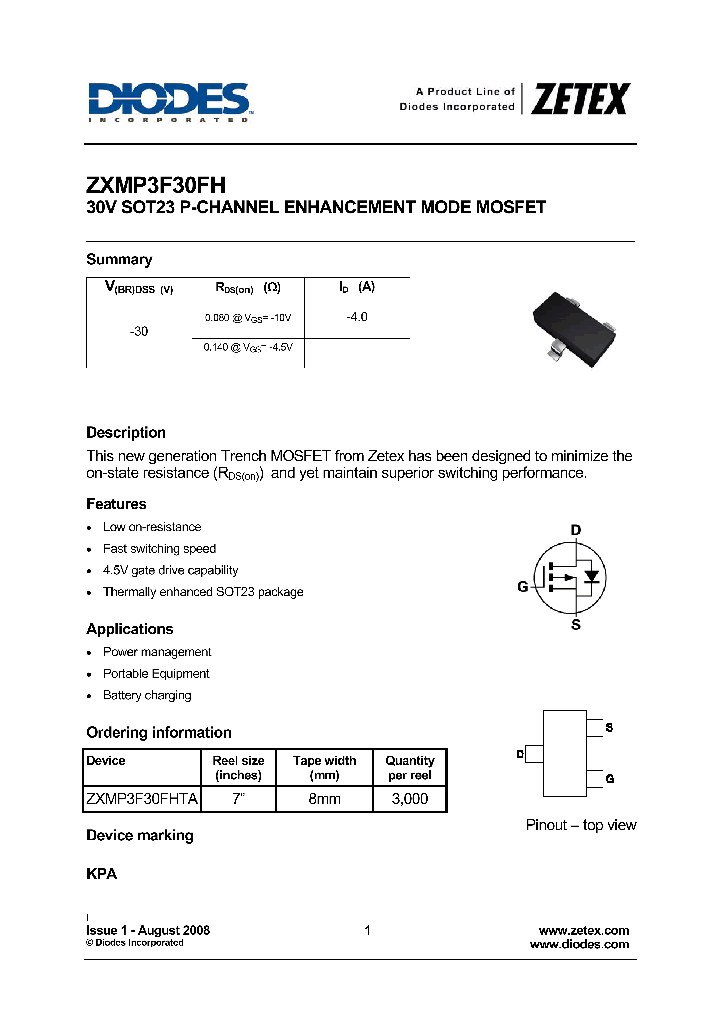 ZXMP3F30FHTA_4258986.PDF Datasheet