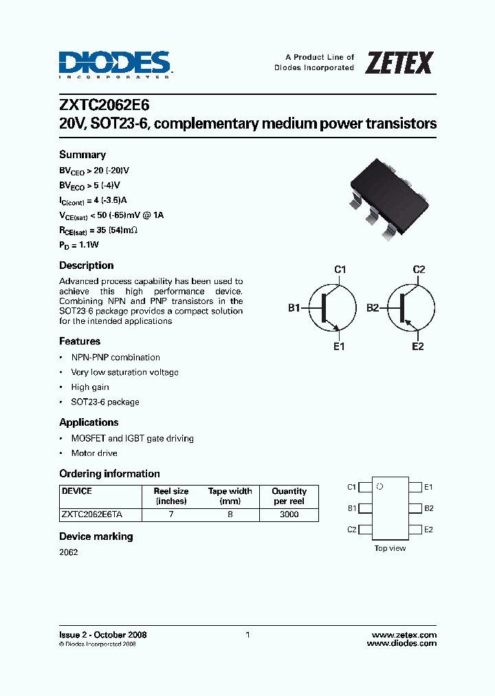 ZXTC2062E608_4267599.PDF Datasheet