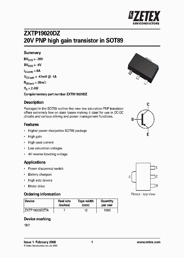 ZXTP19020DZ_4247593.PDF Datasheet