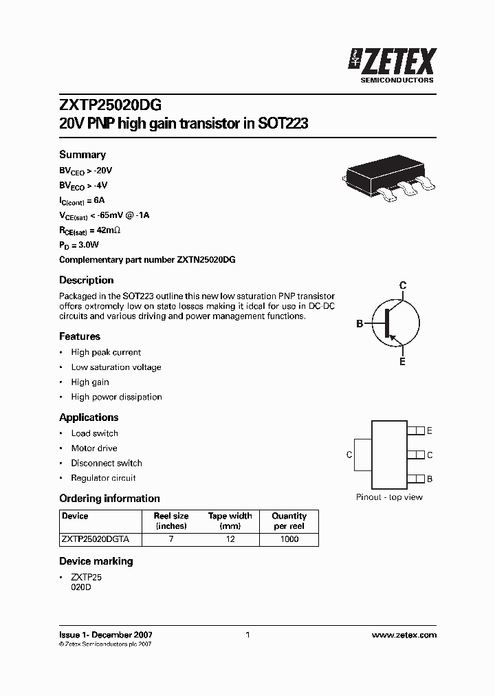 ZXTP25020DG_4396132.PDF Datasheet
