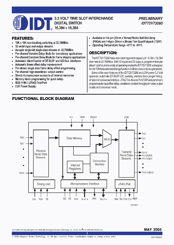 72V73260DS_970490.PDF Datasheet
