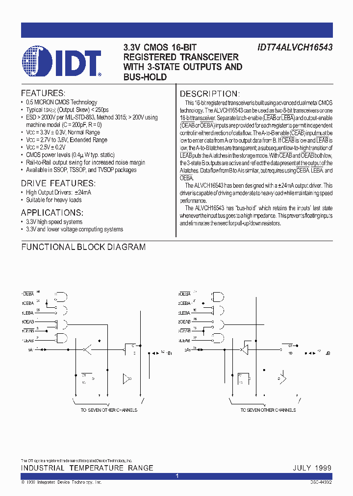 74ALVCH16543DS45457_970801.PDF Datasheet