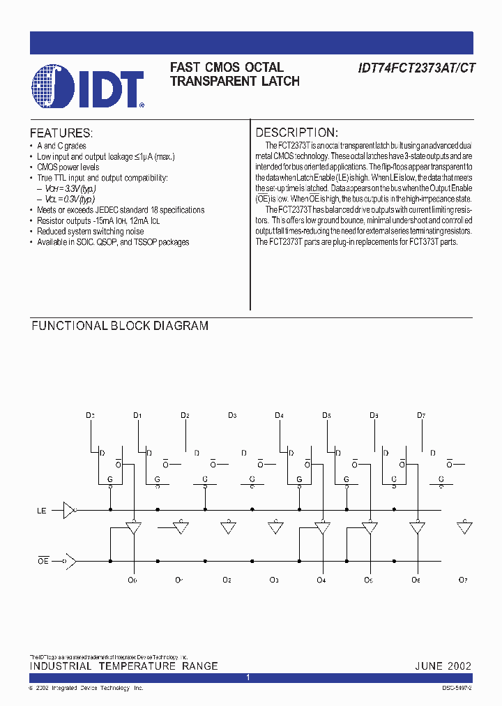 74FCT2373TDS99254_971053.PDF Datasheet