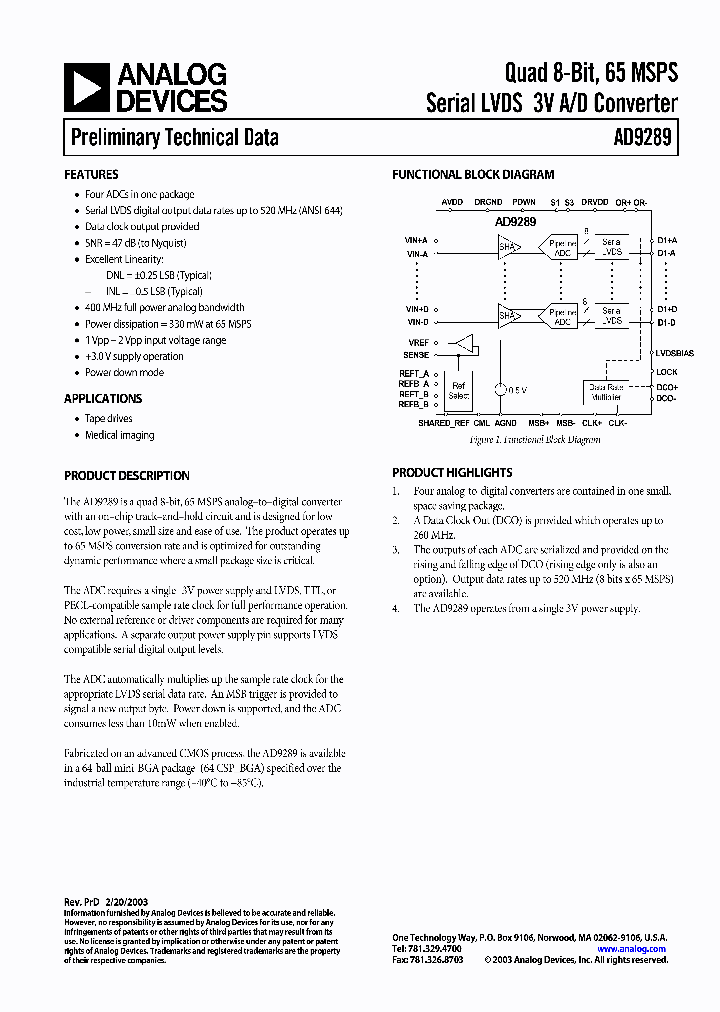 AD9289_973802.PDF Datasheet