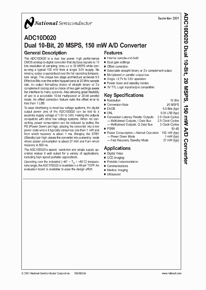 ADC10D020_973840.PDF Datasheet