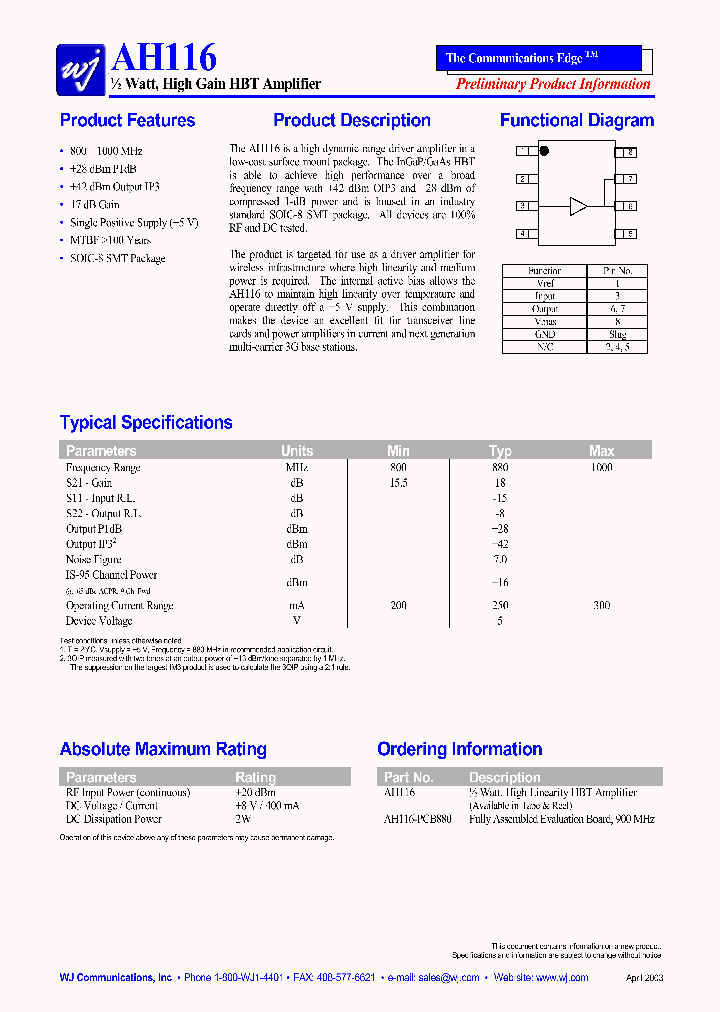 AH116_974158.PDF Datasheet