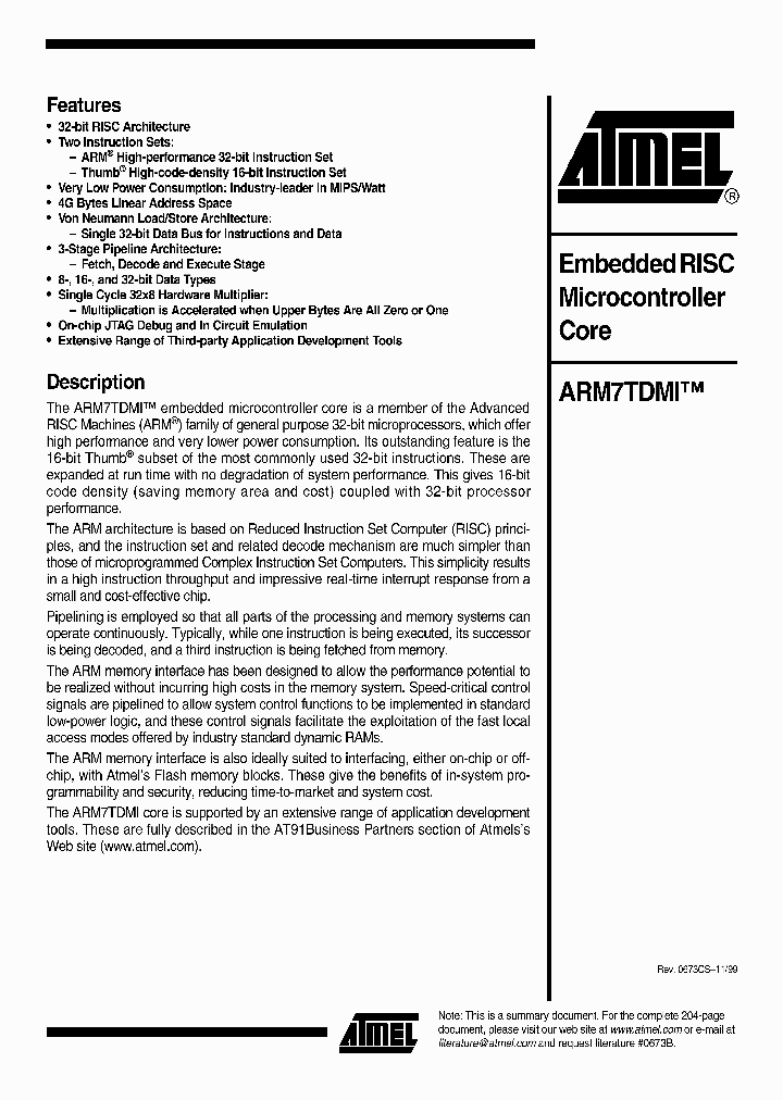 ARM7TDMI_974693.PDF Datasheet