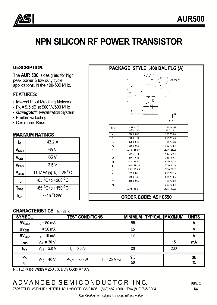 AUR500_975119.PDF Datasheet