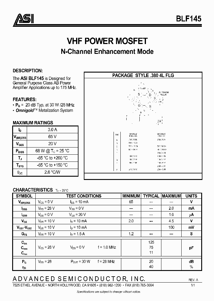 BLF145_976277.PDF Datasheet