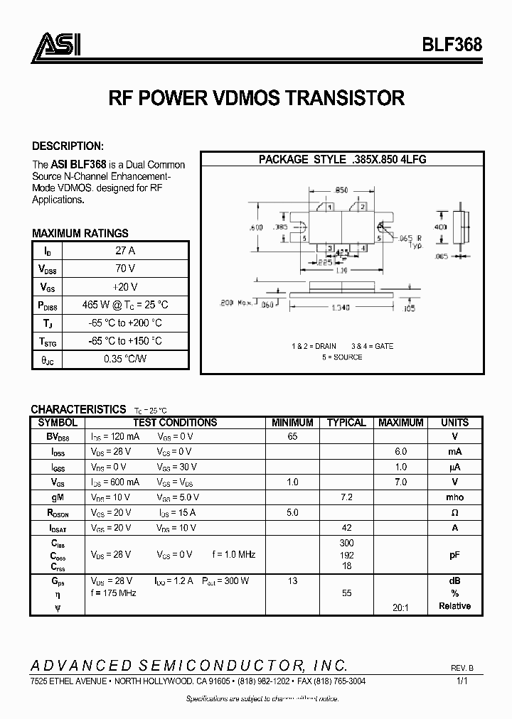 BLF368_976291.PDF Datasheet