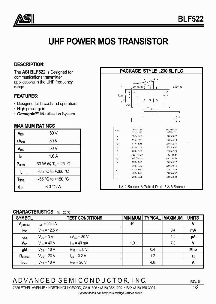 BLF522_943286.PDF Datasheet