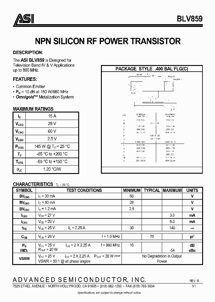 BLV859_976333.PDF Datasheet