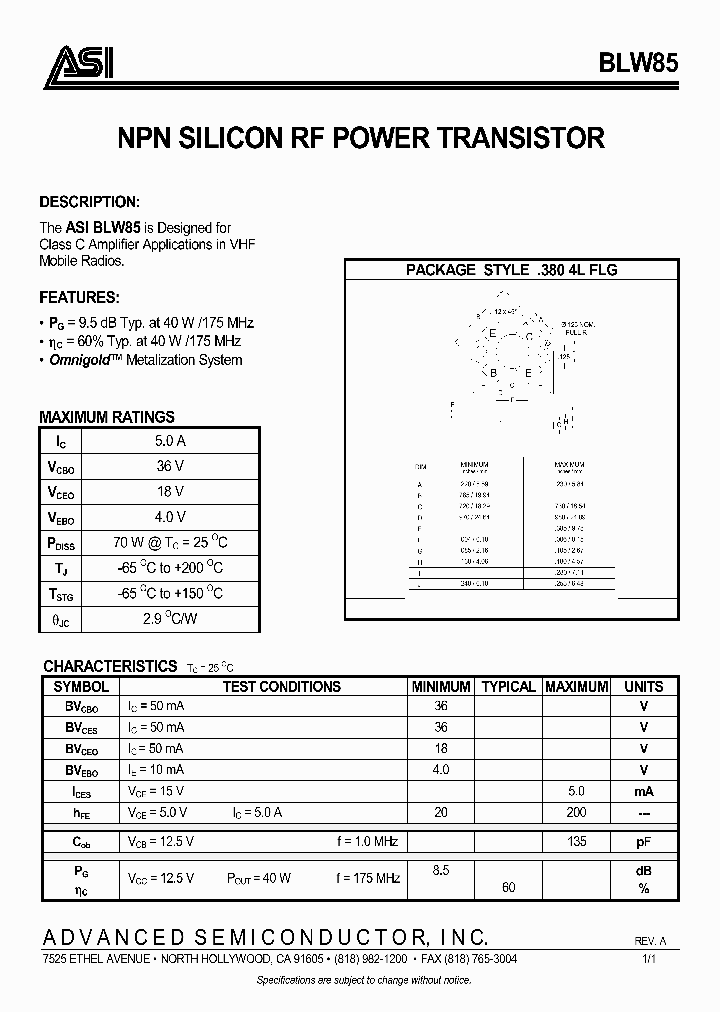BLW85_976346.PDF Datasheet