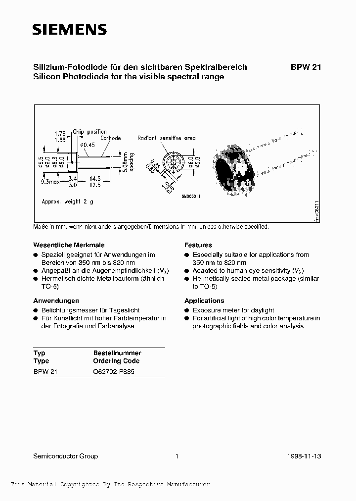 BPW21_976398.PDF Datasheet