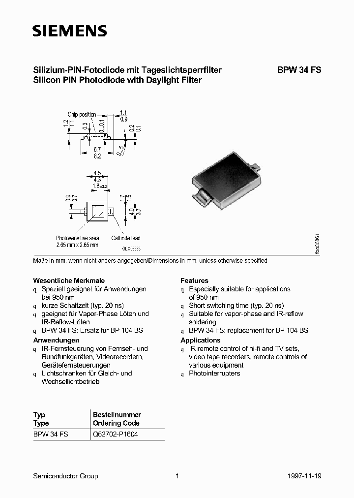 BPW34FS_976407.PDF Datasheet