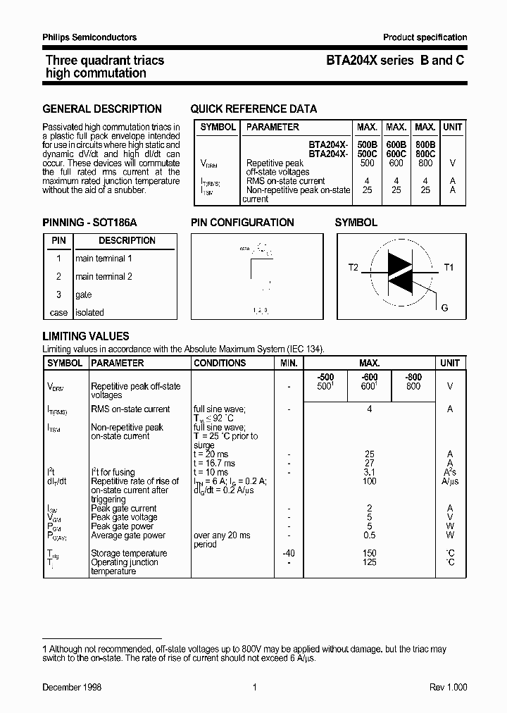 BTA204XSERIESBC2_976671.PDF Datasheet