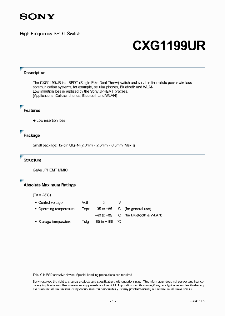 CXG1199UR_978306.PDF Datasheet