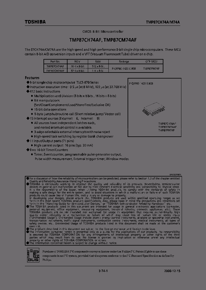 E00121587CH74ASUMMARY_979440.PDF Datasheet