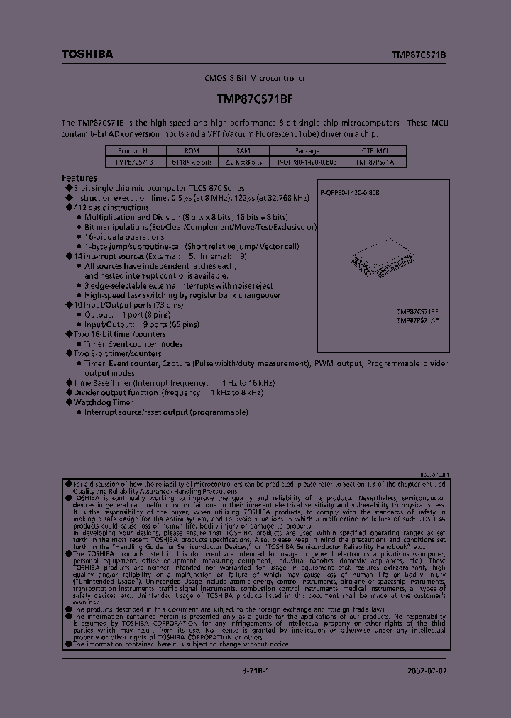 E02070287CS71BSUMMARY_979460.PDF Datasheet