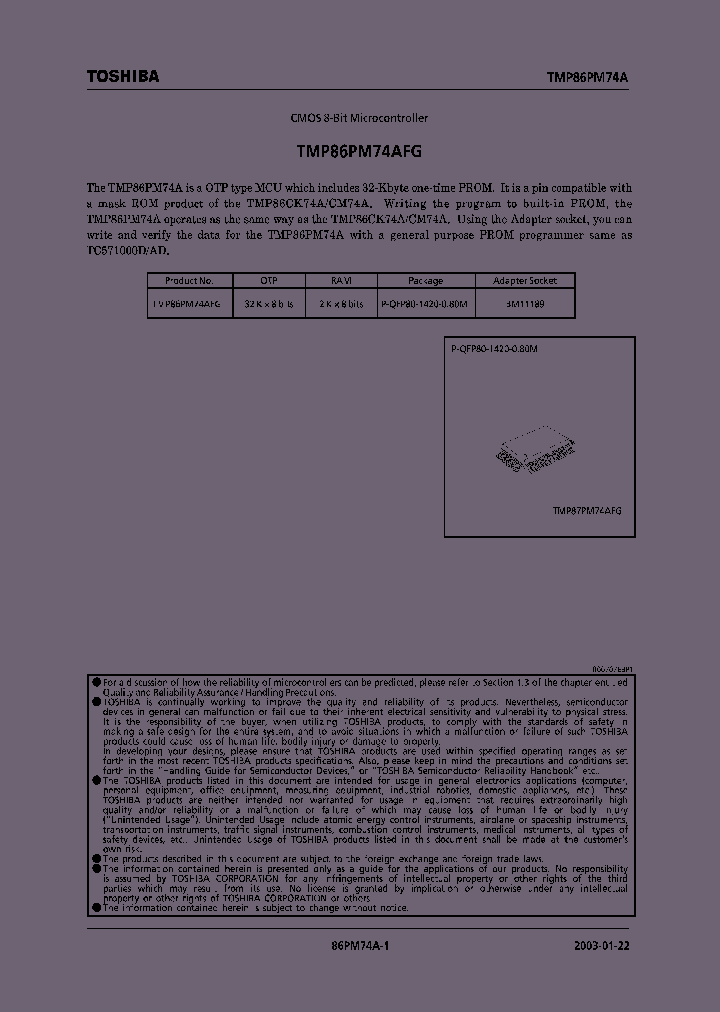 E03012286PM74ASUMMARY_979478.PDF Datasheet