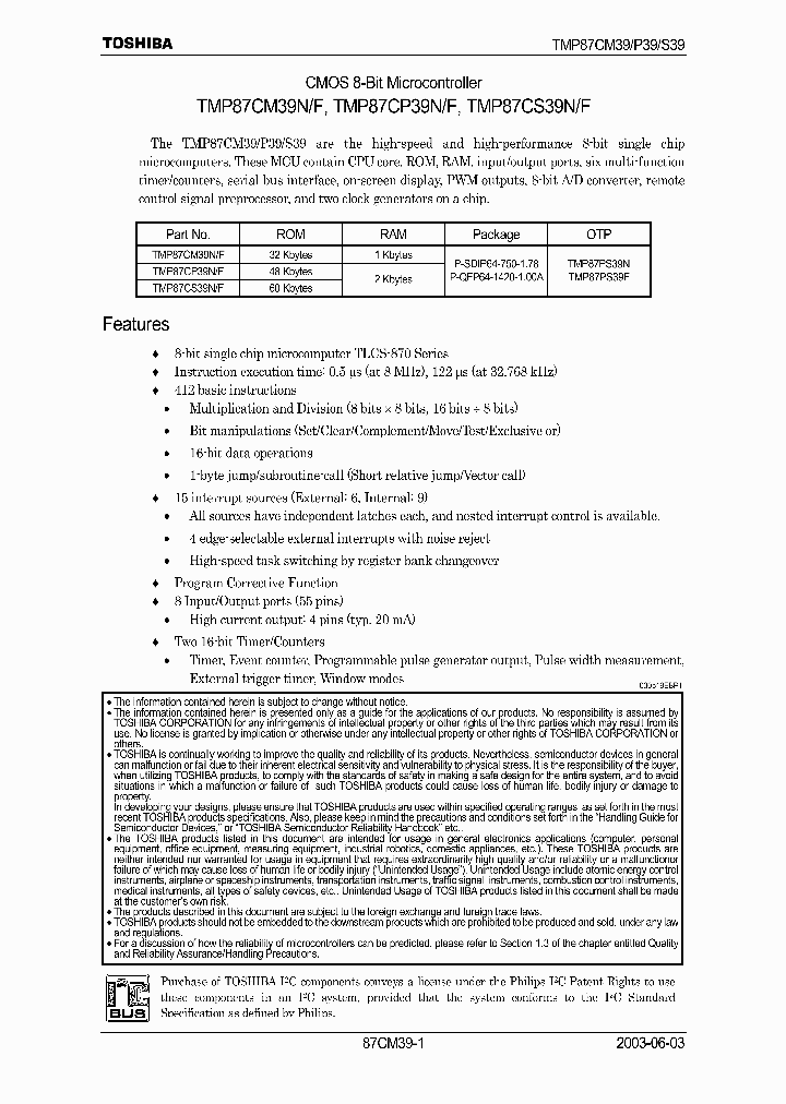 E03060387CM39SUMMARY_979509.PDF Datasheet