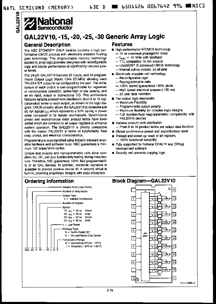 GAL22V10-15LNC_985771.PDF Datasheet