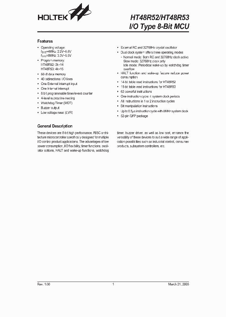 HT48R52_986412.PDF Datasheet