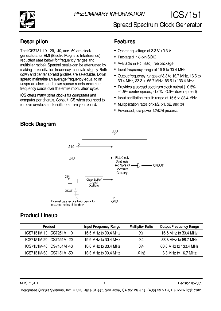 ICS7151_986761.PDF Datasheet