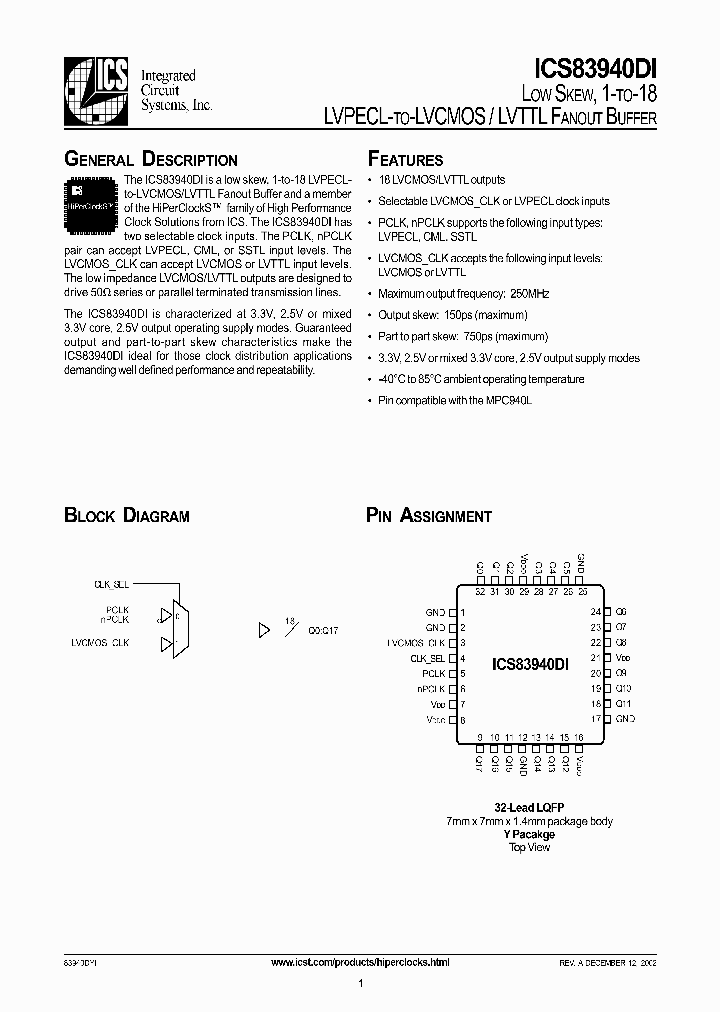 ICS83940DI_986778.PDF Datasheet