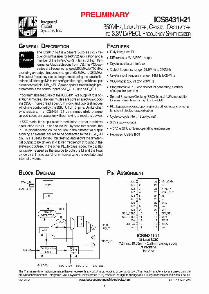 ICS8431-21I_986804.PDF Datasheet