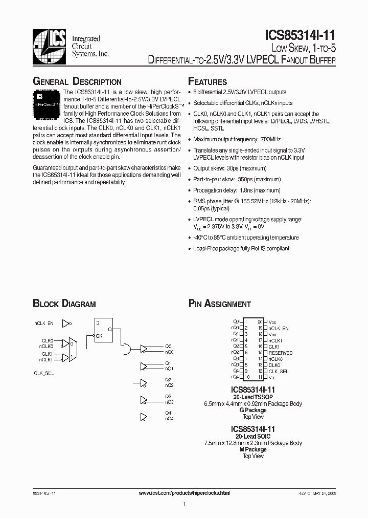 ICS85314-11I_986855.PDF Datasheet