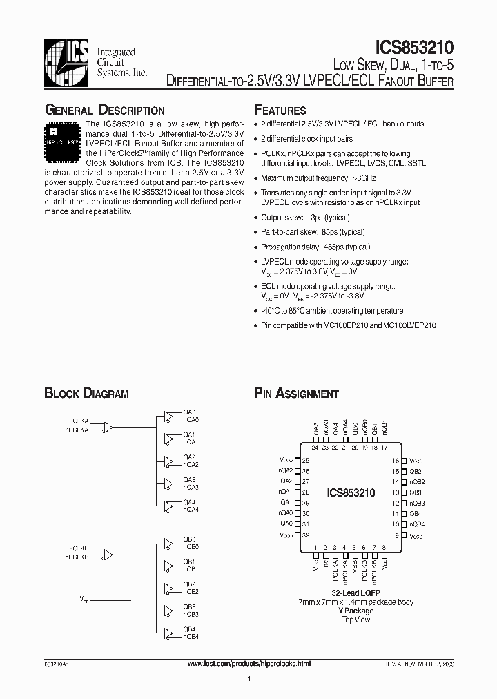 ICS853210_986857.PDF Datasheet