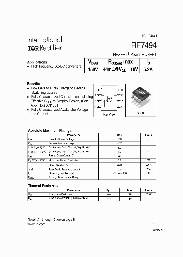IRF7494_987412.PDF Datasheet