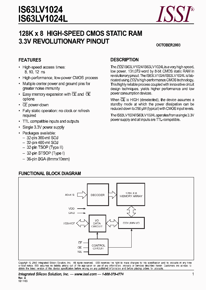 IS63LV1024_987494.PDF Datasheet