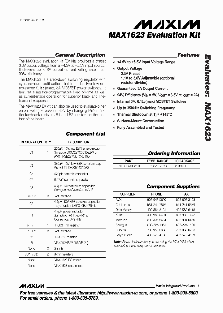 MAX1623EVKIT_990083.PDF Datasheet