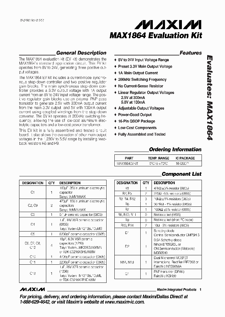 MAX1864EVKIT_990175.PDF Datasheet