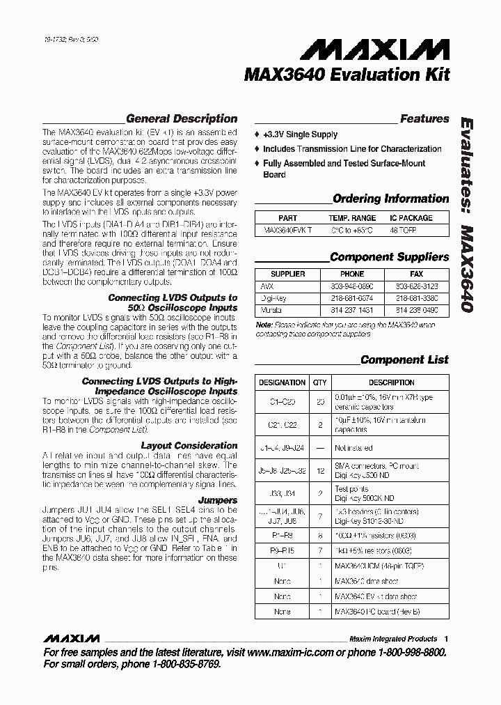 MAX3640EVKIT_990307.PDF Datasheet