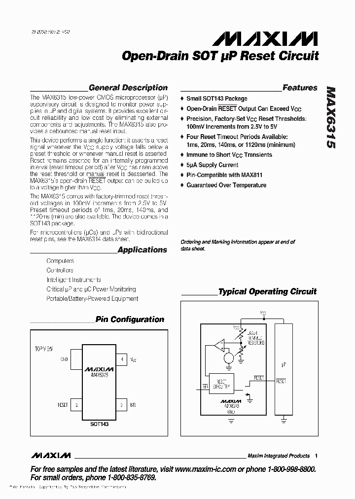MAX6315US30D4-T_990520.PDF Datasheet