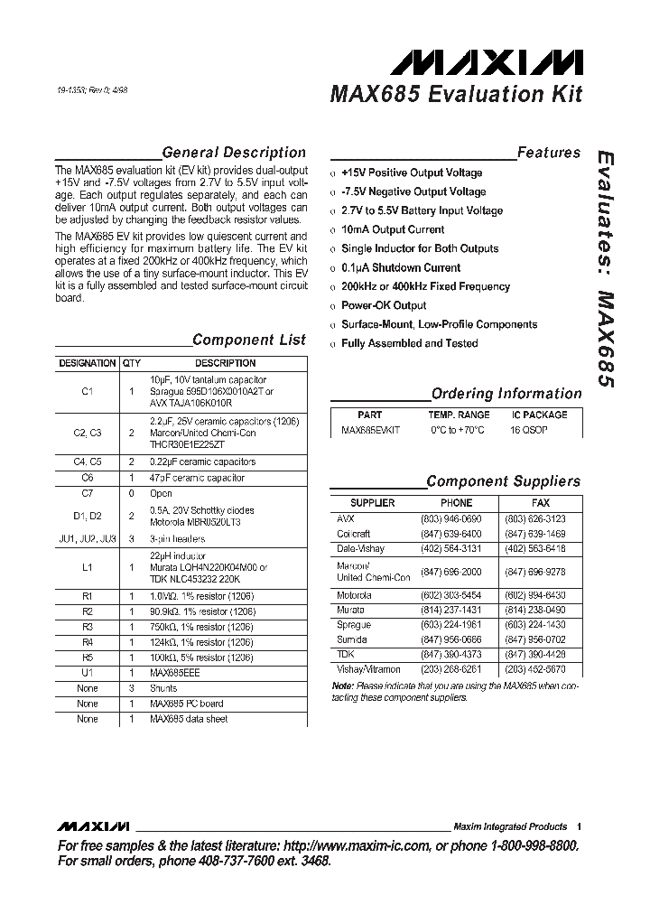 MAX685EVKIT_990564.PDF Datasheet